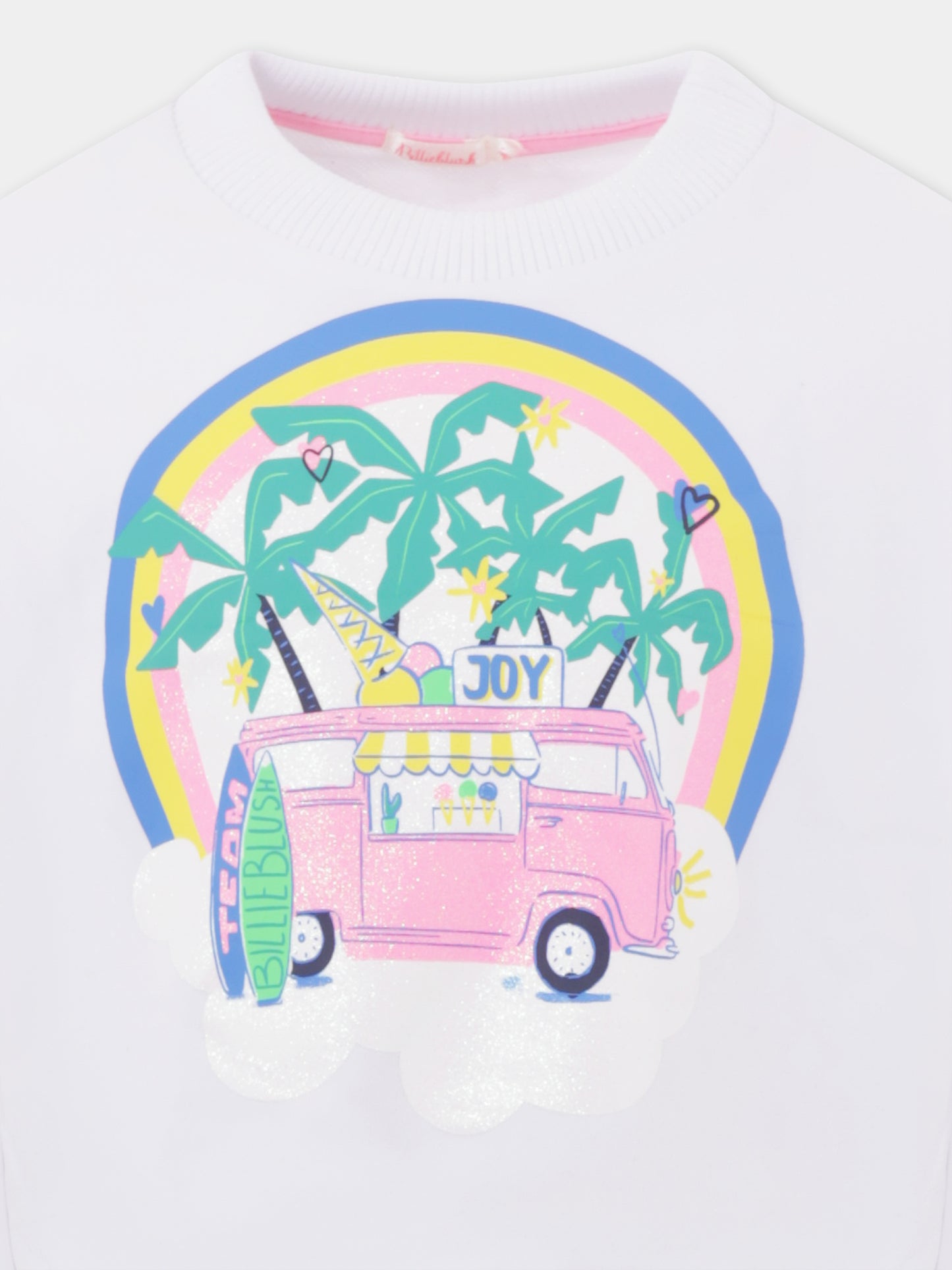 Felpa bianca per bambina con camioncino dei gelati