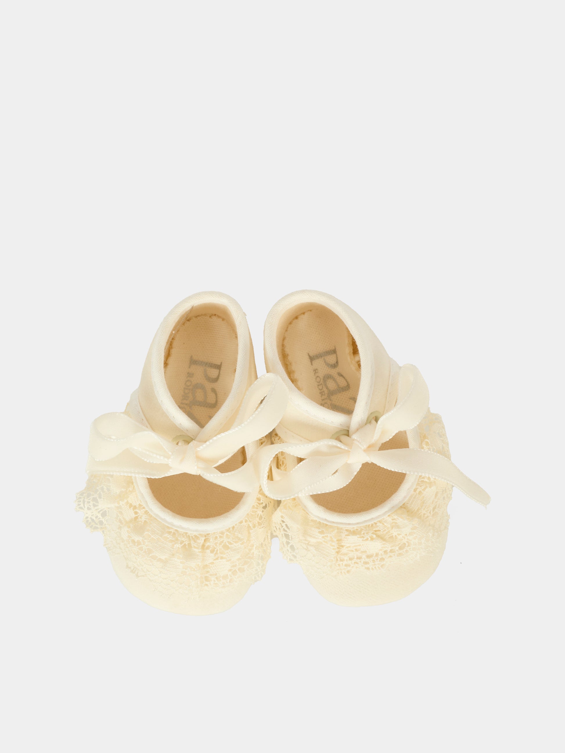 Ballerine avorio per neonata con pizzo,Paz Rodríguez,035 152847 60 T2001