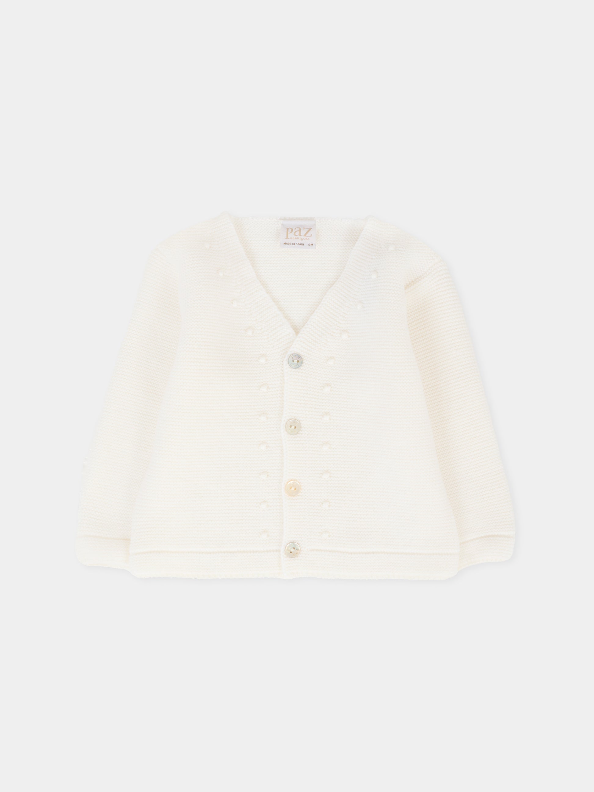 Cardigan avorio per neonati con ricamo,Paz Rodríguez,001 111852 60 H56
