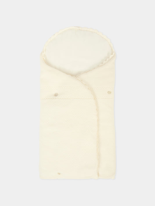 Sacco nanna avorio per neonati con logo,Paz Rodríguez,071 101832 60 H07