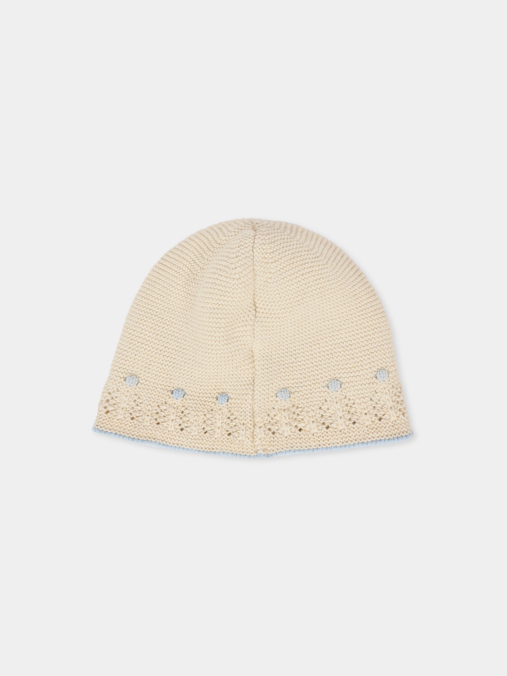 Berretto beige per neonato con logo,Paz Rodríguez,040 123090 7380 H94