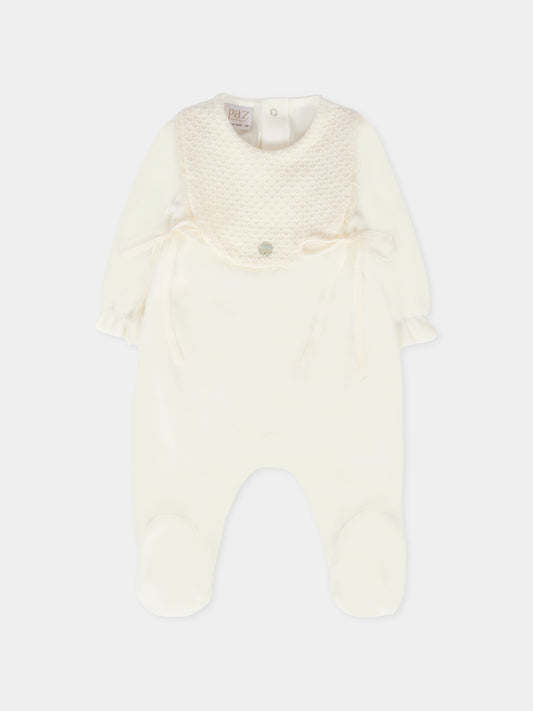 Tutina avorio per neonata con fiocchi,Paz Rodríguez,005 193151 60 T362
