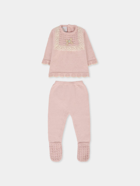 Completo nascita rosa per neonata con fiocco,Paz Rodríguez,103 123107 3273 H94