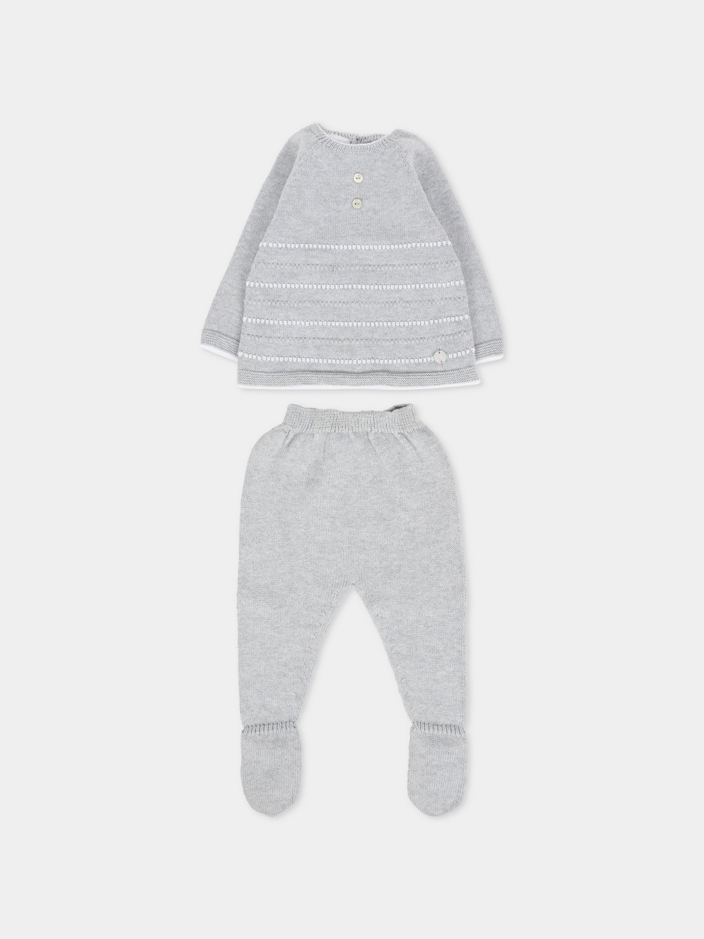 Completo nascita grigio per neonati con logo,Paz Rodríguez,303 122787 9001 H94