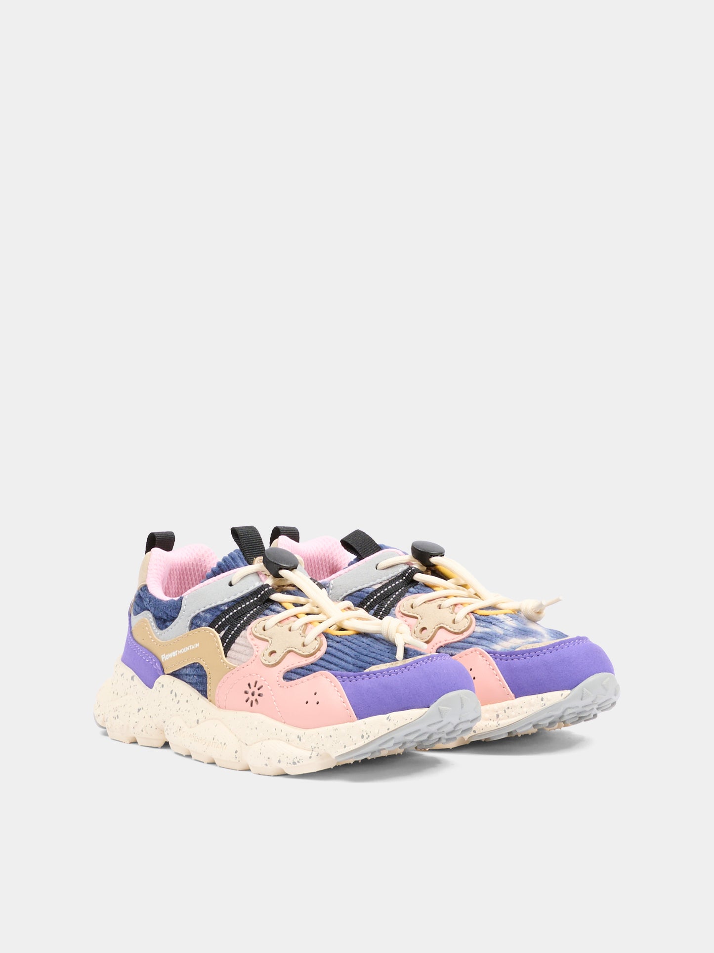 Sneakers Yamano multicolor per bambini con dettaglio viola,Flower Mountain,0012015497 51 1I27
