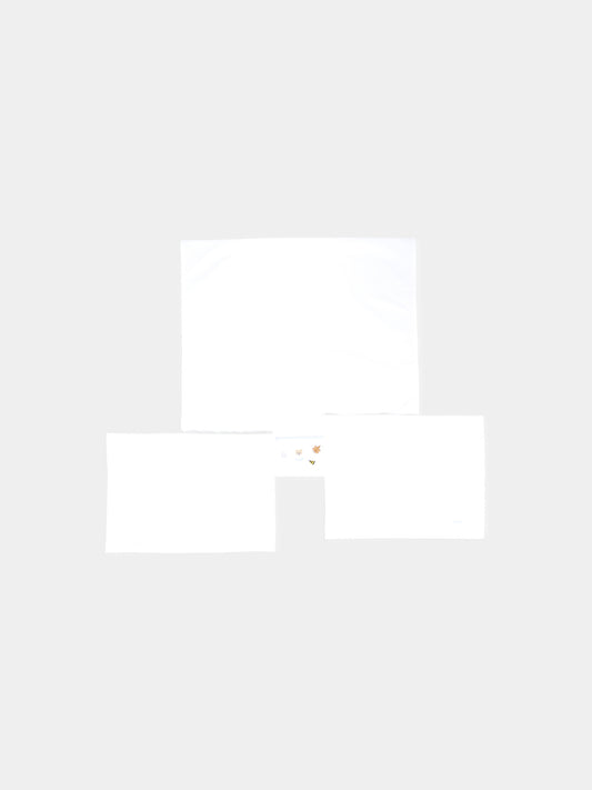 Set lenzuola bianco per neonato con ape e logo,Nanán,I25007A