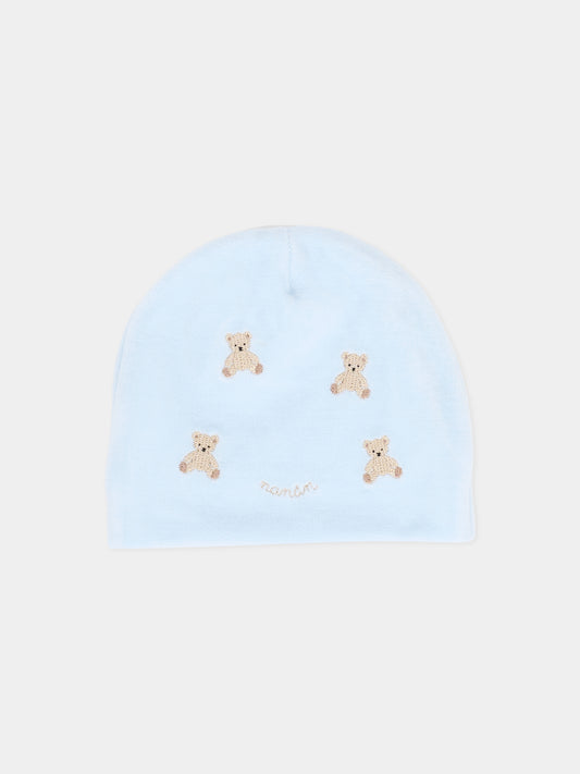 Cappello celeste per neonato con orsetti,Nanán,I25018A