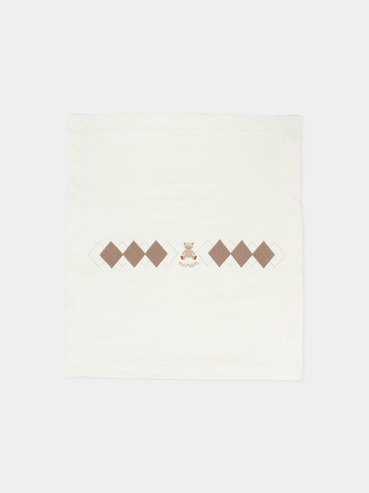 Coperta avorio per neonati con orsetto,Nanán,I25112P