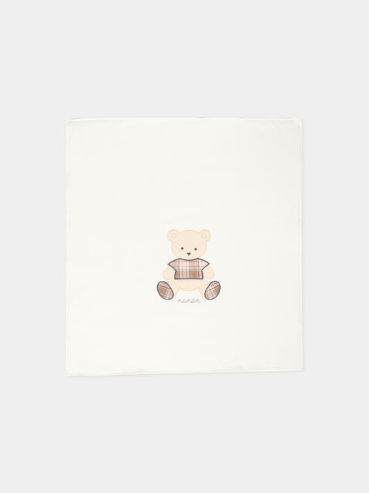 Coperta avorio per neonato con orsetto,Nanán,I25149B