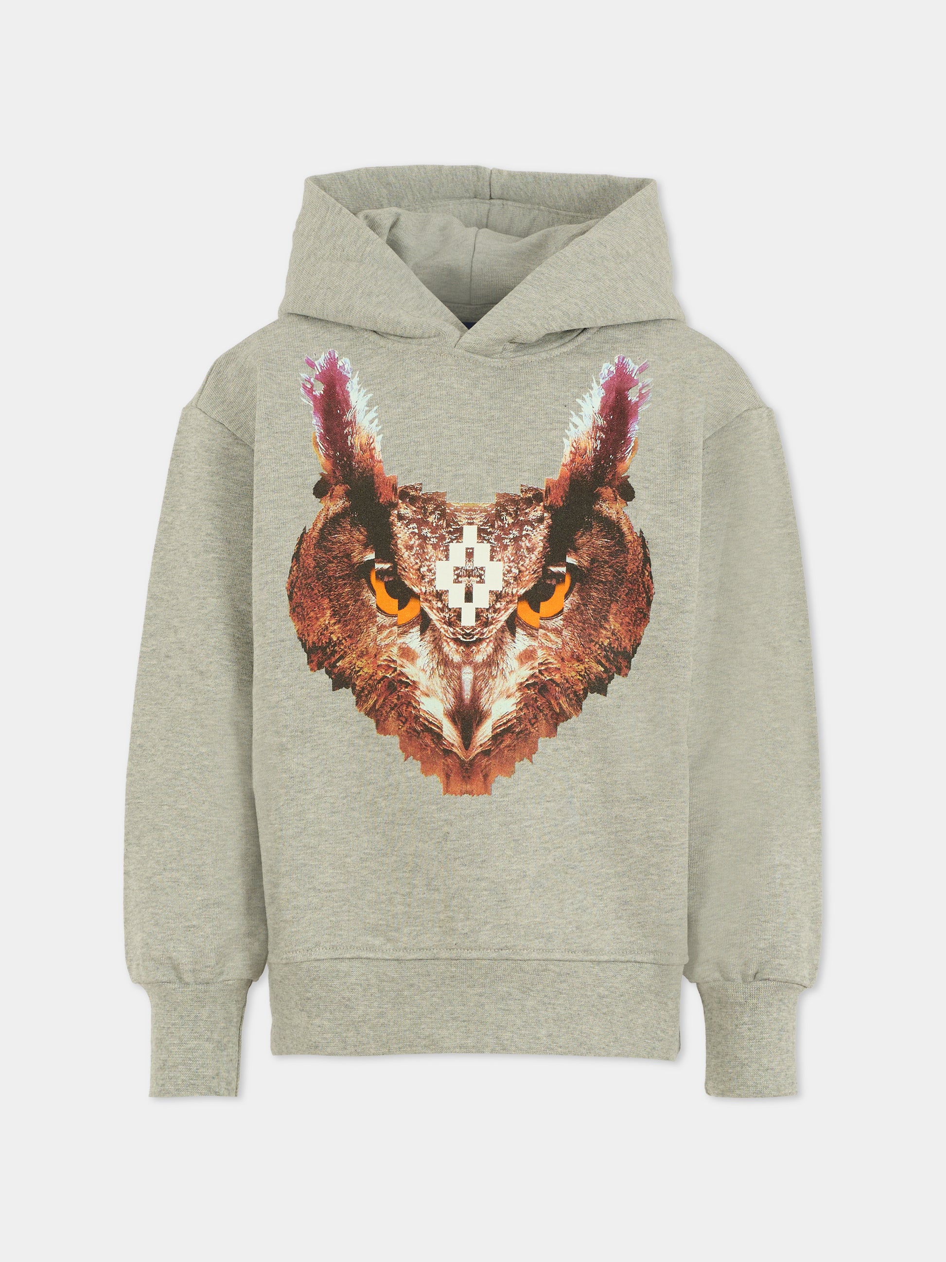 Felpa grigia per bambino con logo e gufo,County Of Milan Kids,F5CMJBHS076 101