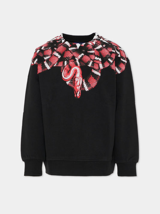 Felpa nera per bambino con serpente,County Of Milan Kids,F5CMJBSW104 110