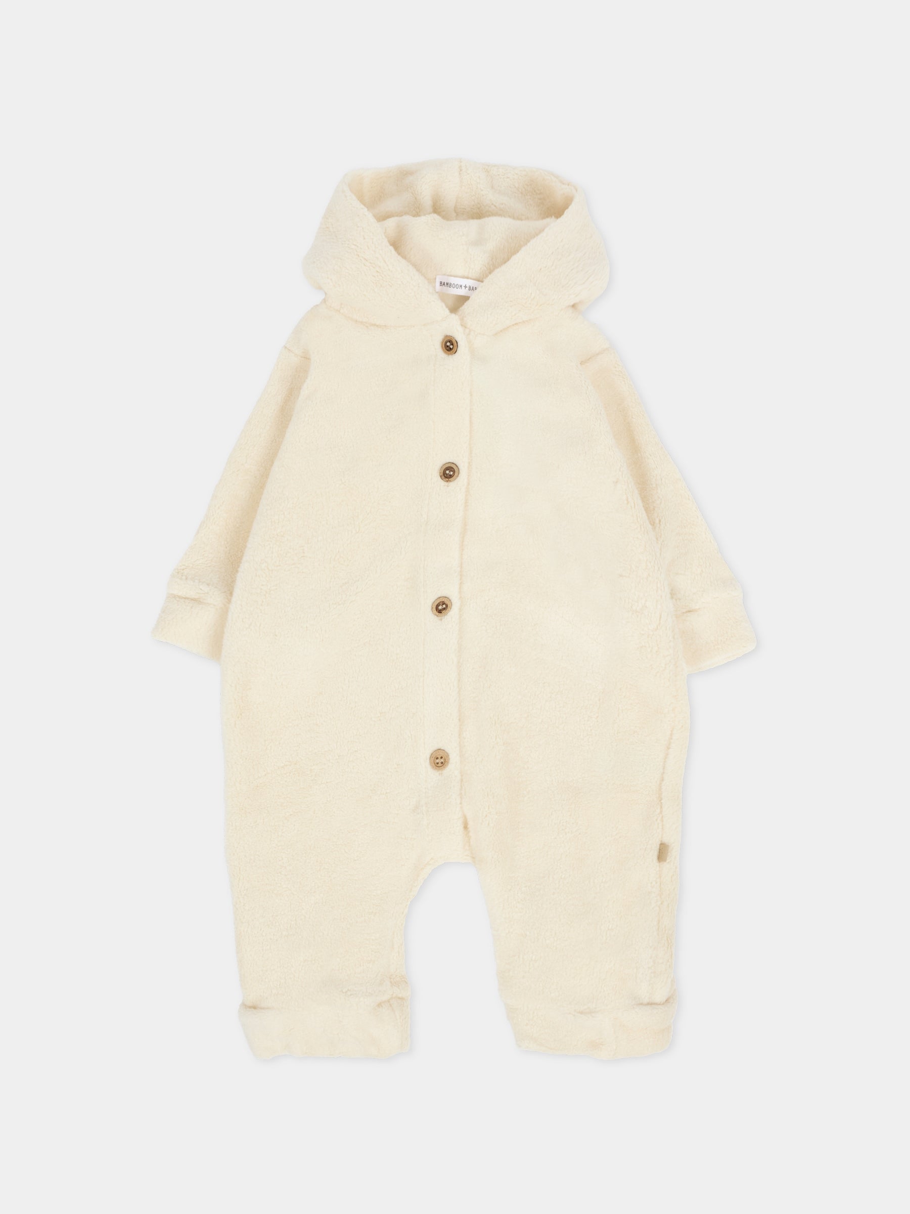 Tutina avorio per neonati con cappuccio,Bamboom,1066 WARM WHITE