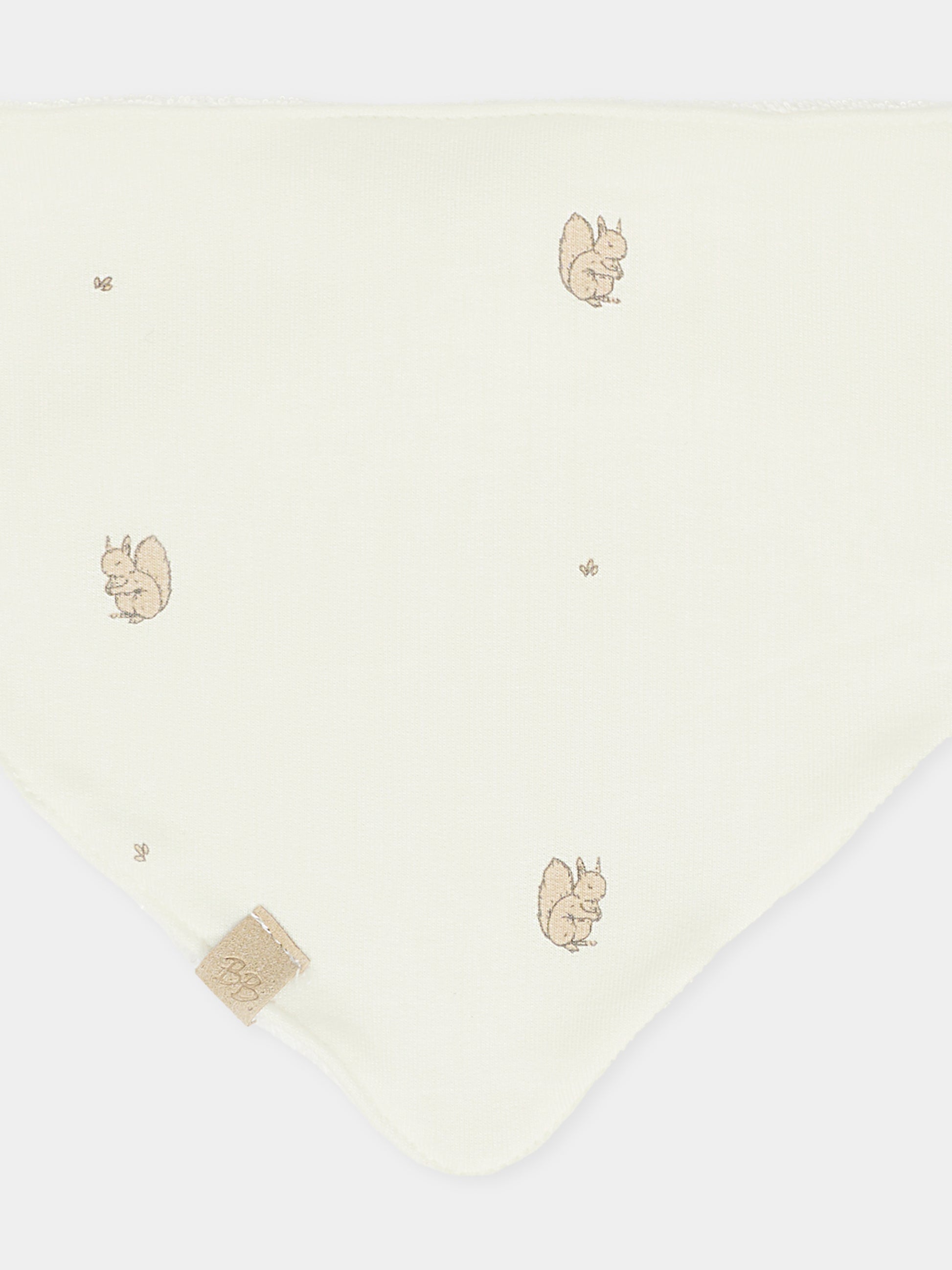 Bavaglino avorio per neonati con stampa scoiattolo,Bamboom,1078 SQUIRREL PRINT