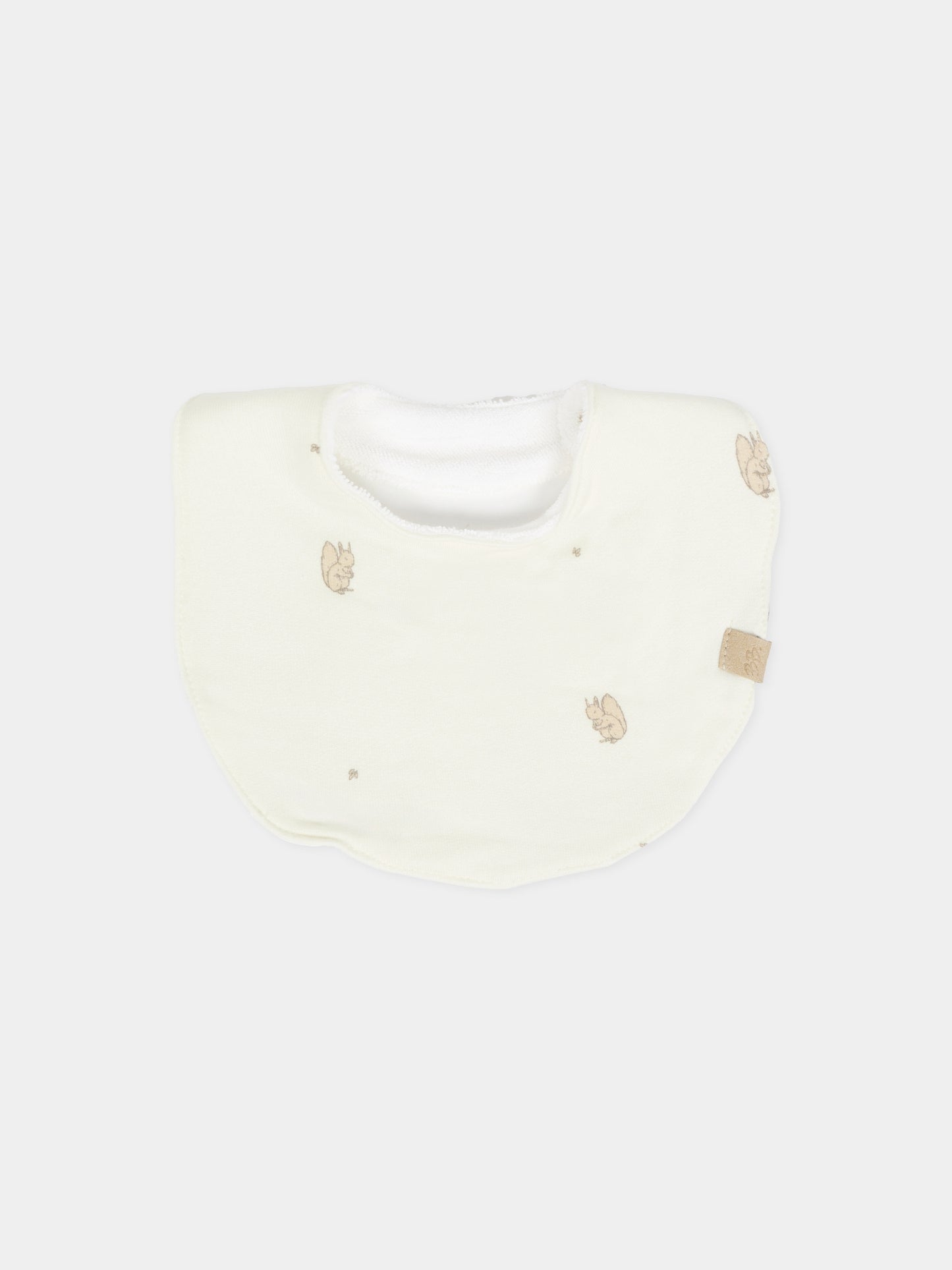 Bavaglino avorio per neonati con stampa scoiattolo,Bamboom,1079 SQUIRREL PRINT