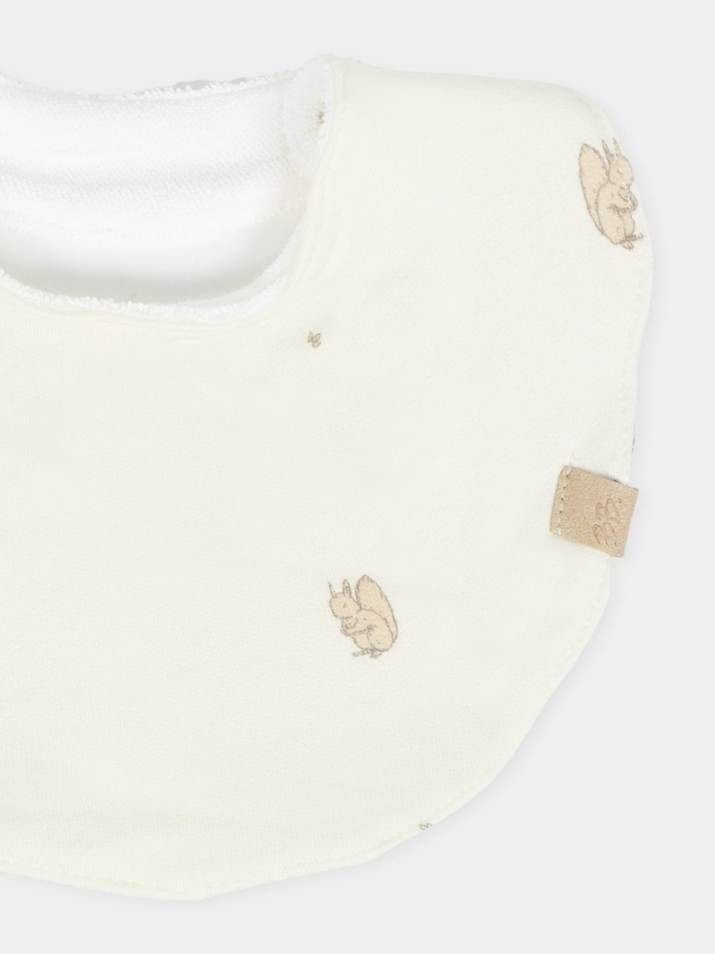 Bavaglino avorio per neonati con stampa scoiattolo,Bamboom,1079 SQUIRREL PRINT