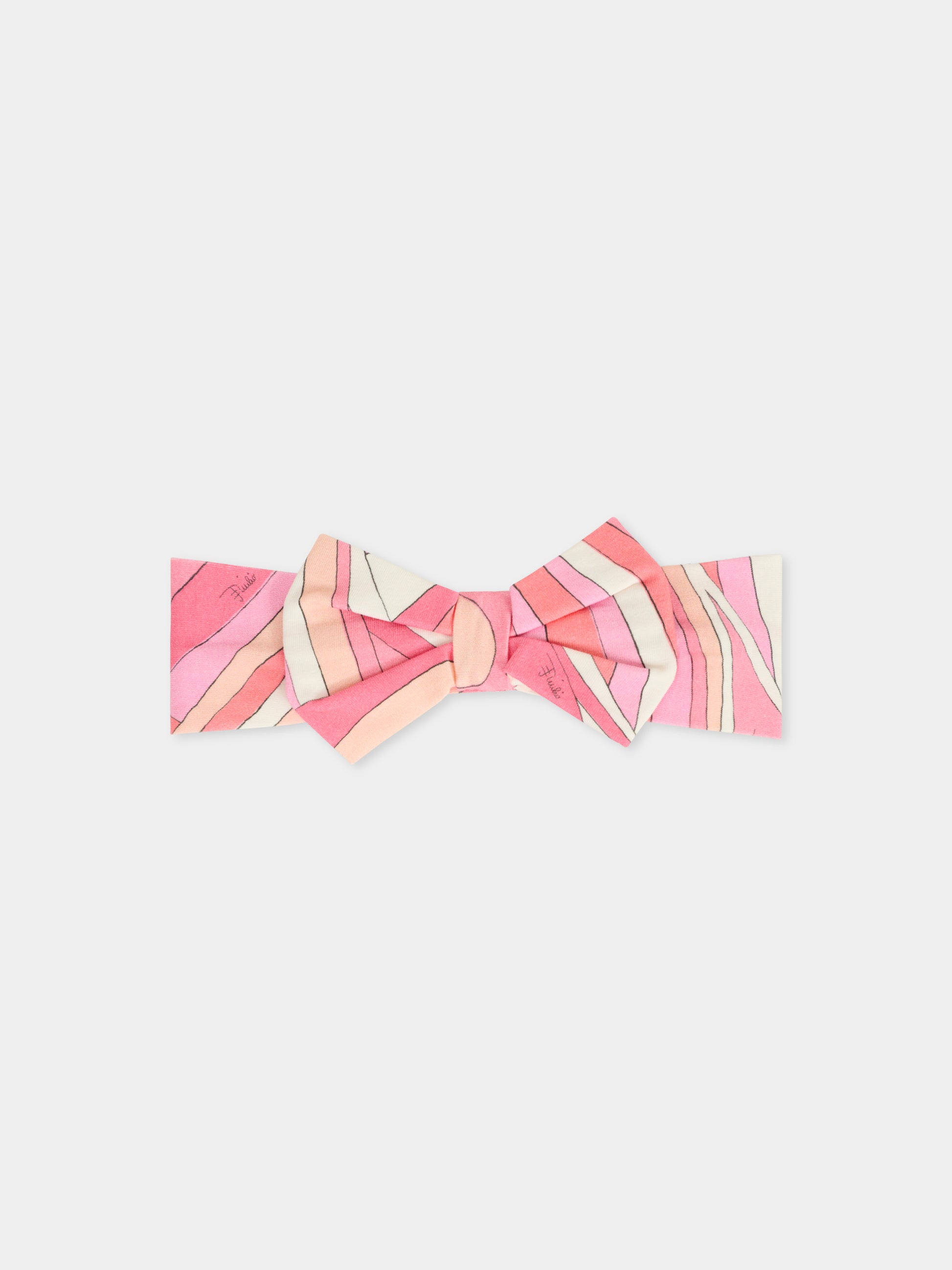 Fascia rosa per neonata con stampa marmo,Emilio Pucci Junior,PX0043 Z3346 109RS