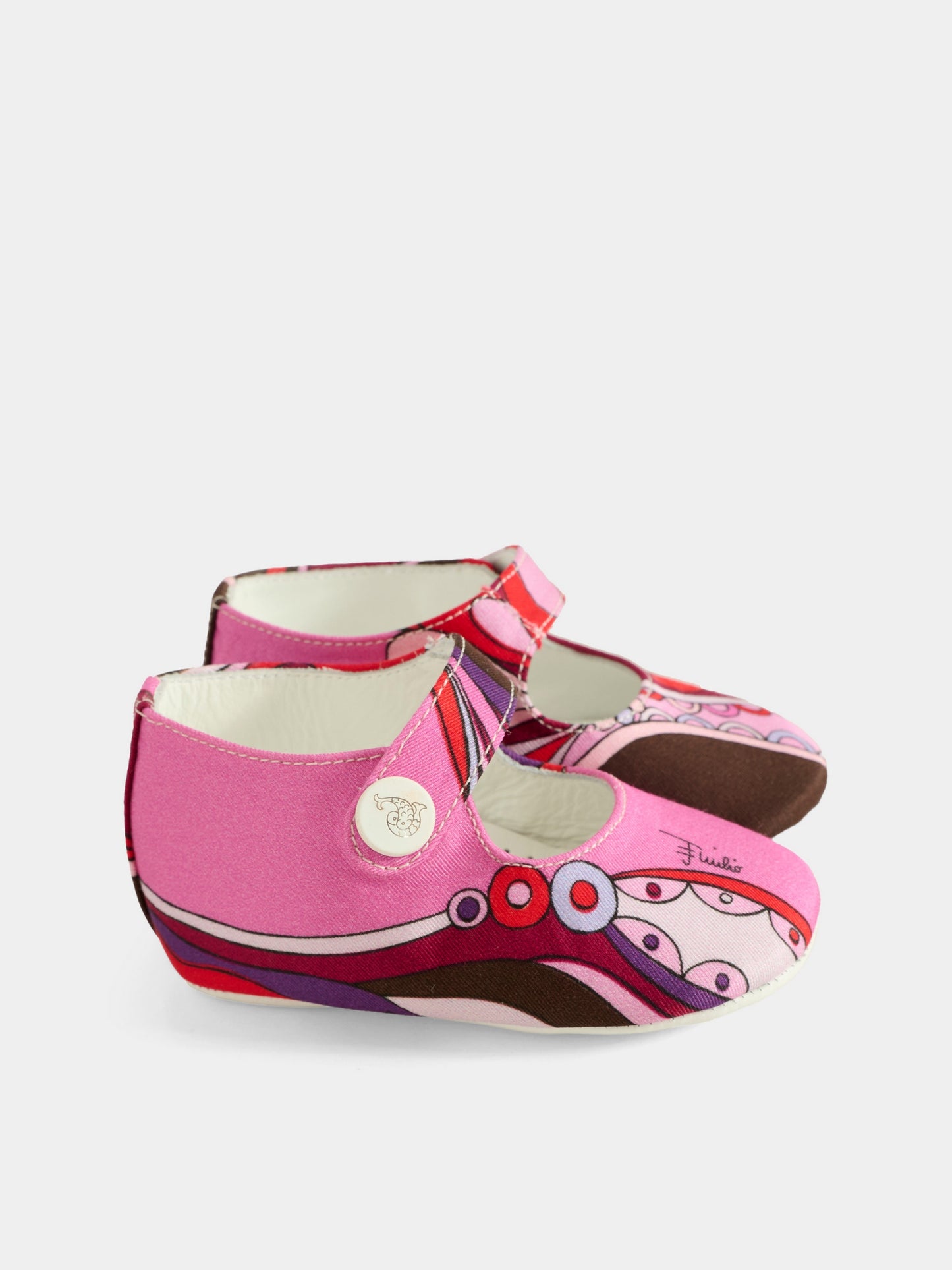 Ballerine fucsia per neonata con stampa marmo,Emilio Pucci Junior,PX0056 K0246 513RO