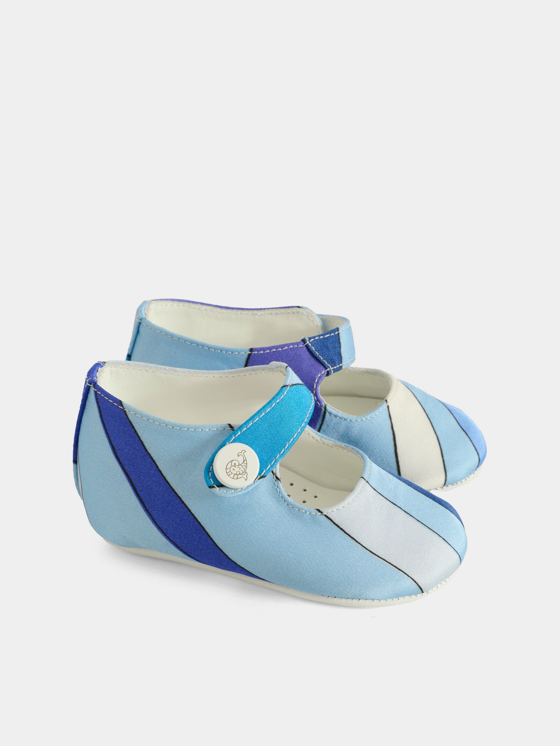 Ballerine blu per neonata con stampa marmo,Emilio Pucci Junior,PX0056 S0213 101BL
