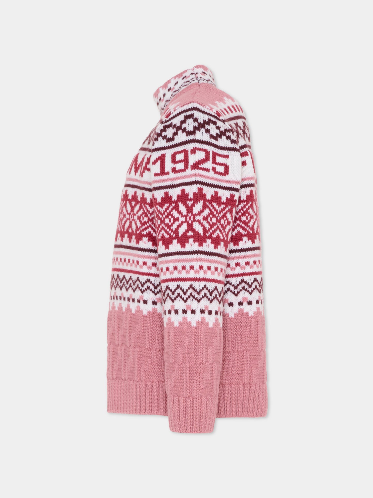 Maglione rosa per bambina con logo,Fendi Kids,JFG235 AYMS F1T6P