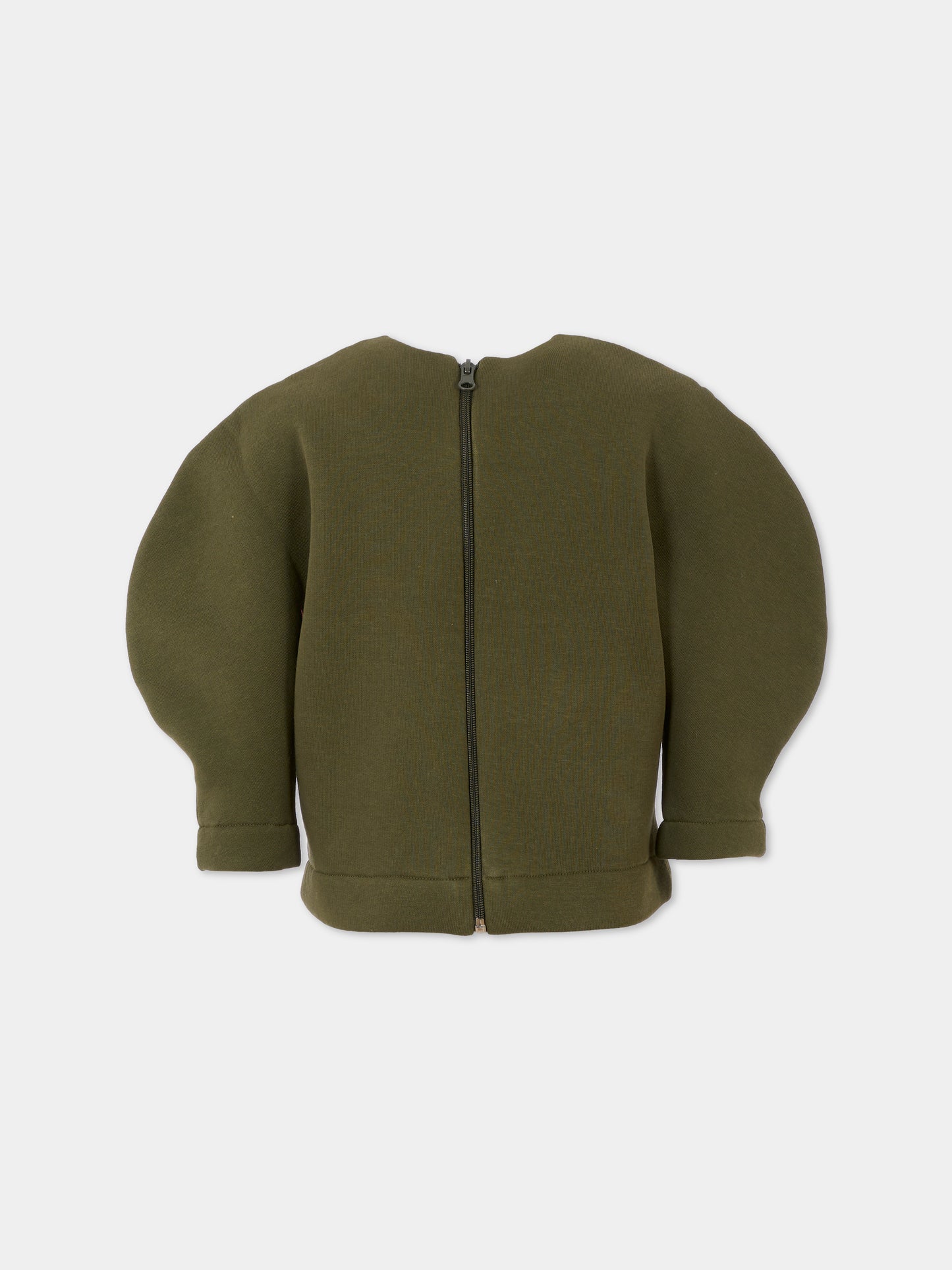 Felpa verde per bambina con funghi,Pangolini Kids,MUSHROOM