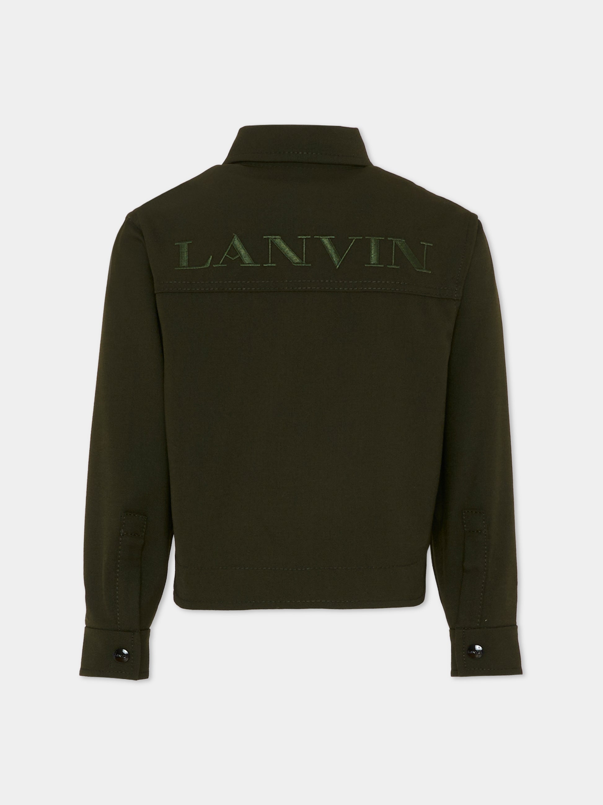 Camicia crop verde per bambina con logo,Lanvin Petite,N30258 U60