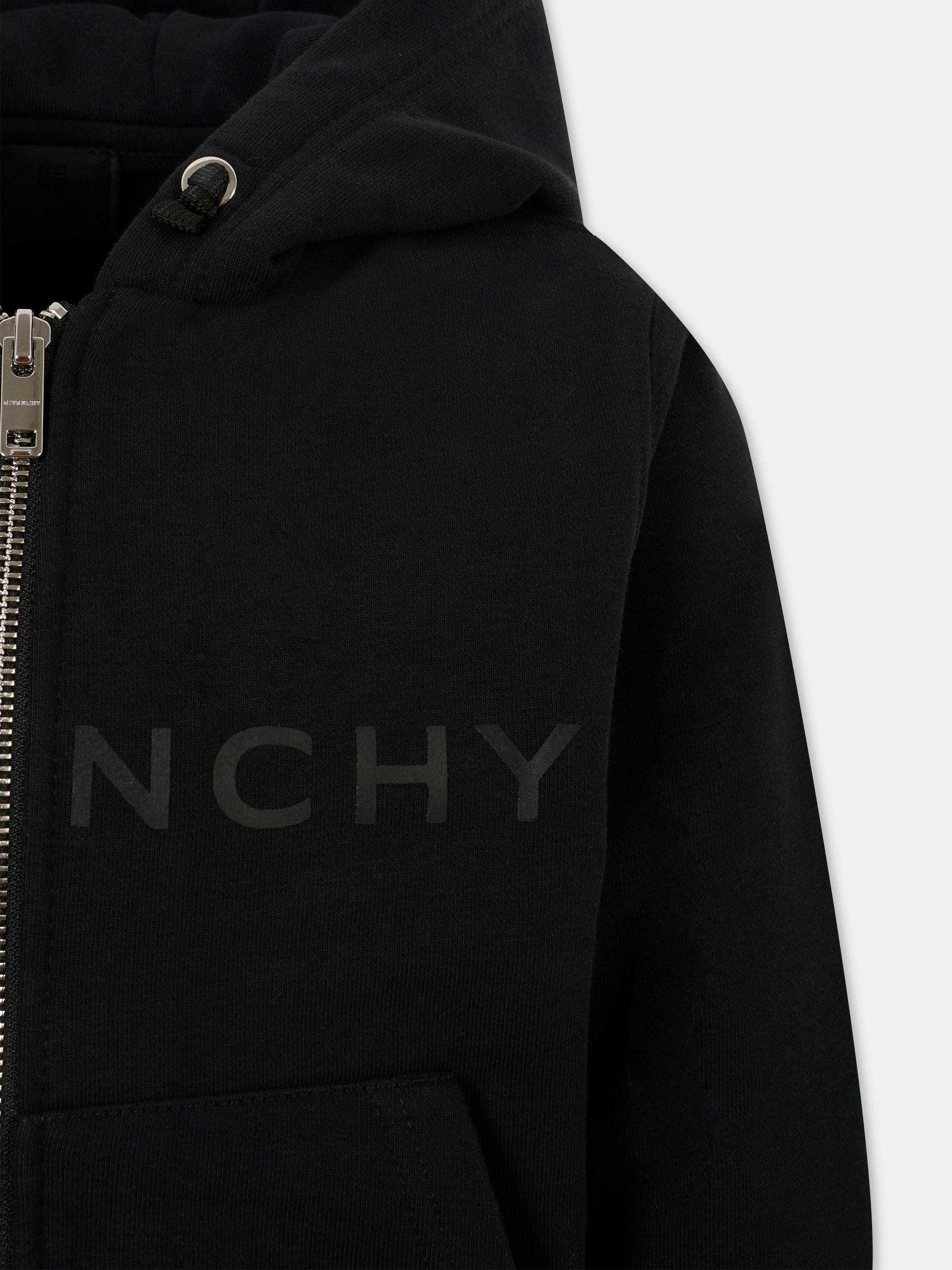 Felpa nera per bambini con logo,Givenchy Kids,H30939 09B