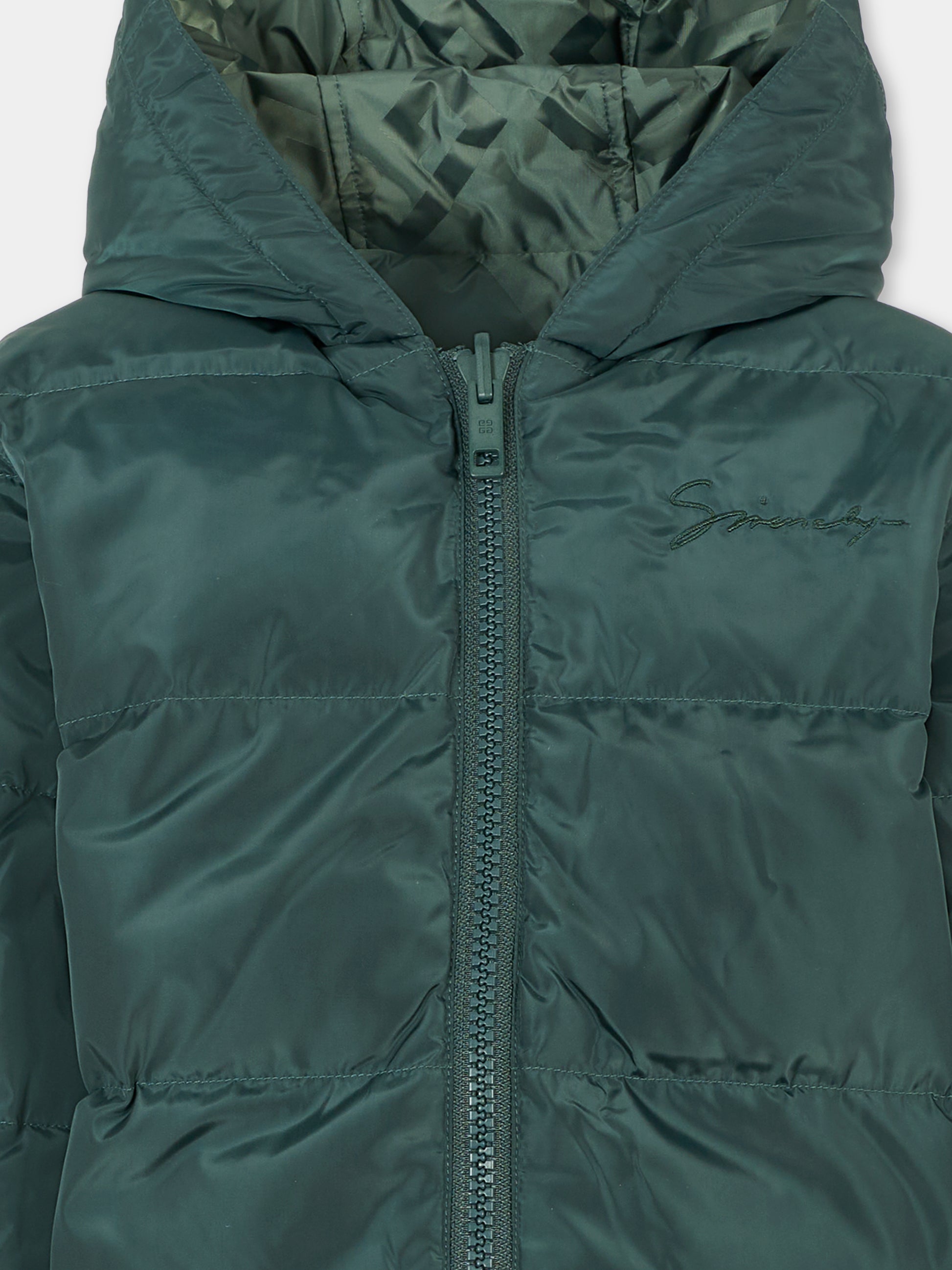 Piumino reversibile verde per bambini con motivo 4G,Givenchy Kids,H30931 672