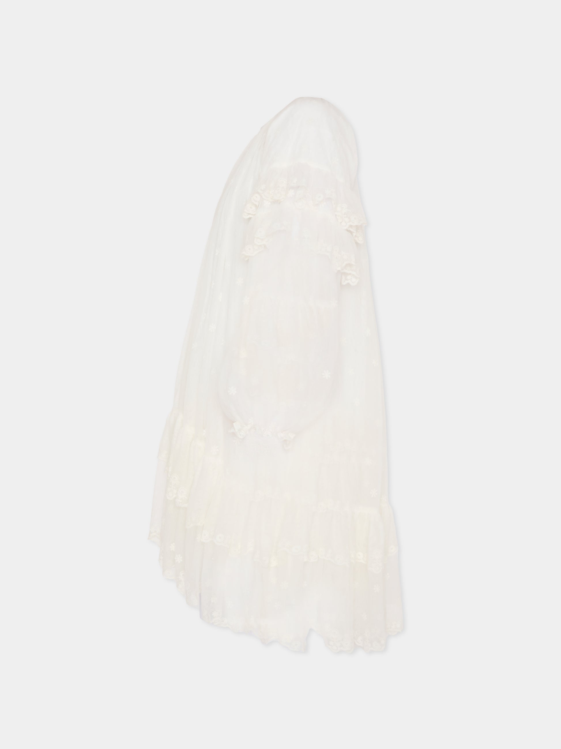 Vestito avorio per bambina con fiori ricamati,Chloé Kids,C20612 117