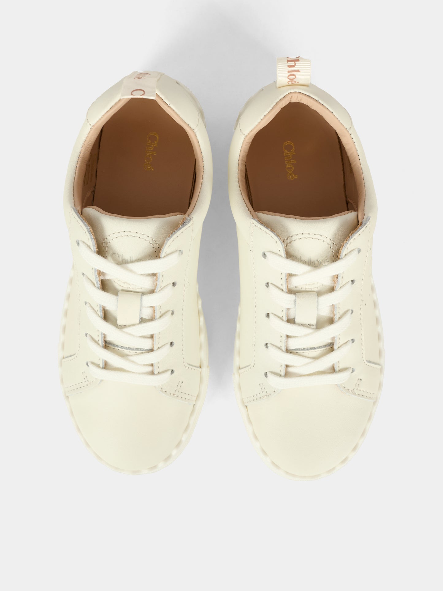 Sneakers bianche per bambina con logo,Chloé Kids,C20698 117