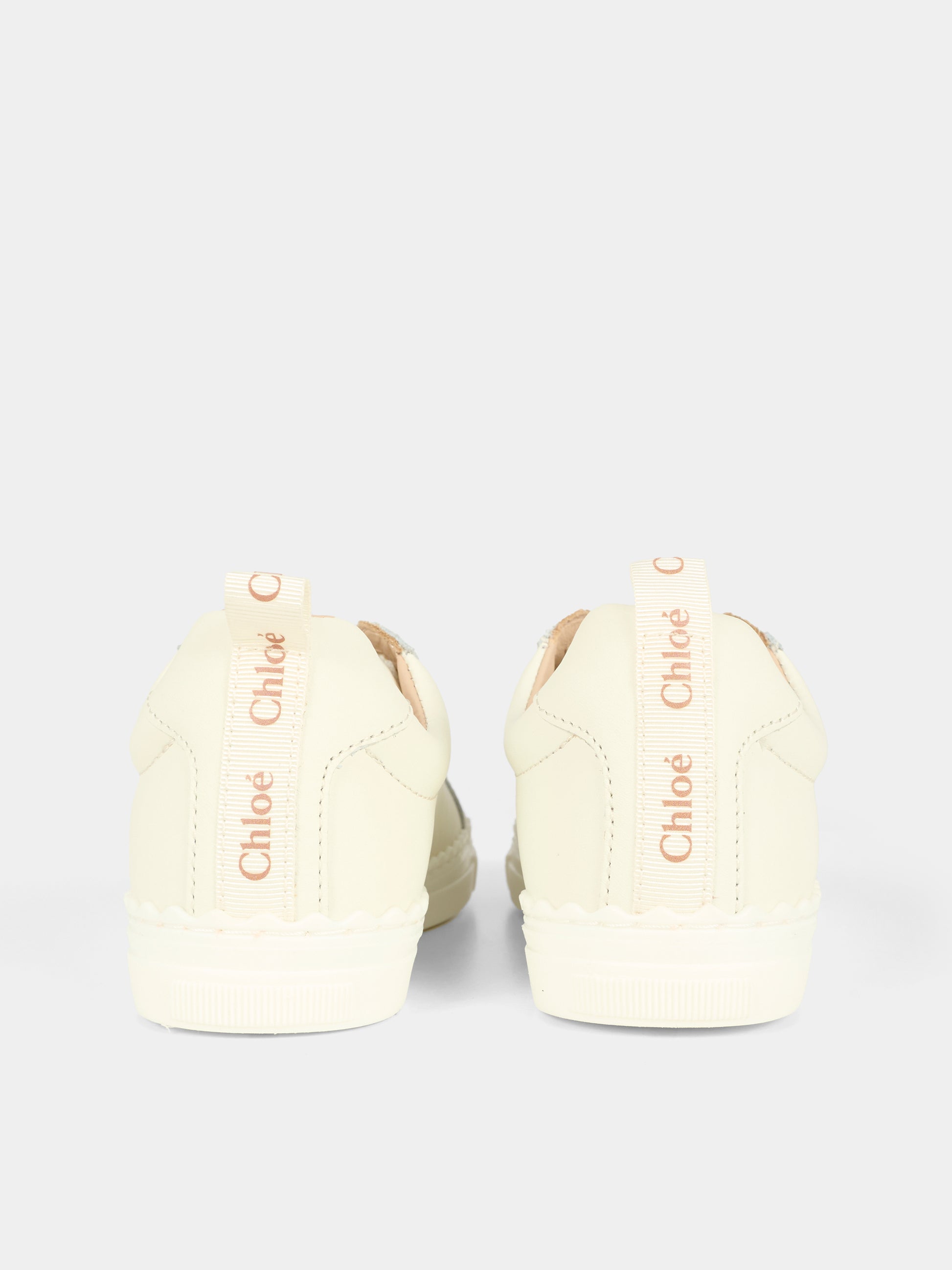 Sneakers bianche per bambina con logo,Chloé Kids,C20698 117