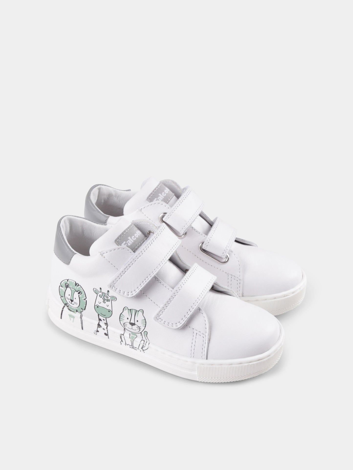Sneakers Mevoran bianche per neonati e bambini con animali