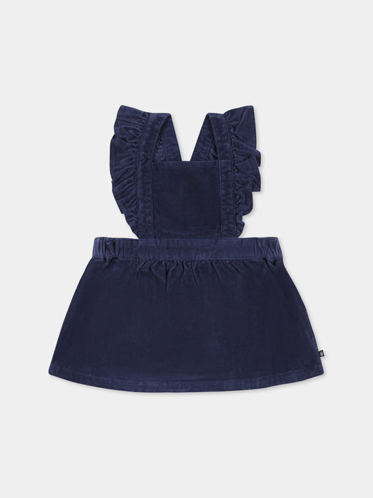 Salopette blu per neonata,Petit Bateau,A0AYR 01