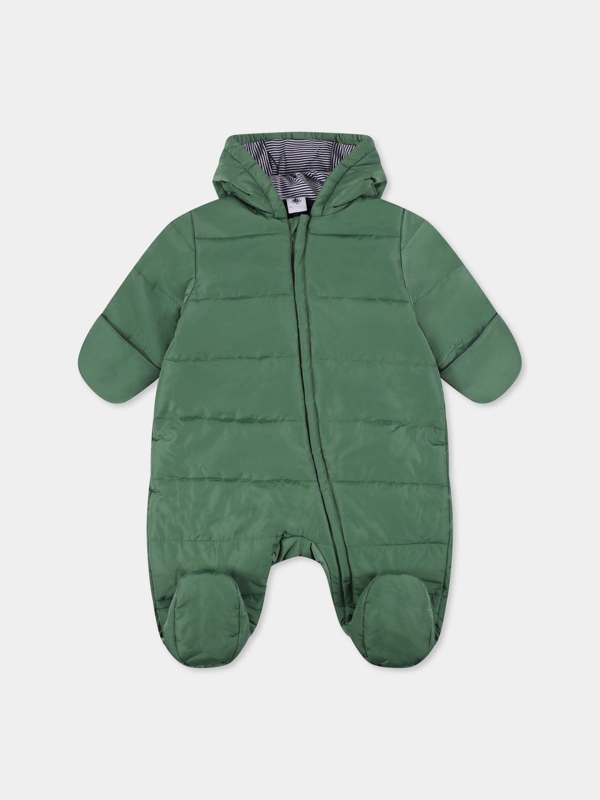 Piumino verde per neonato con logo,Petit Bateau,A0B41 02