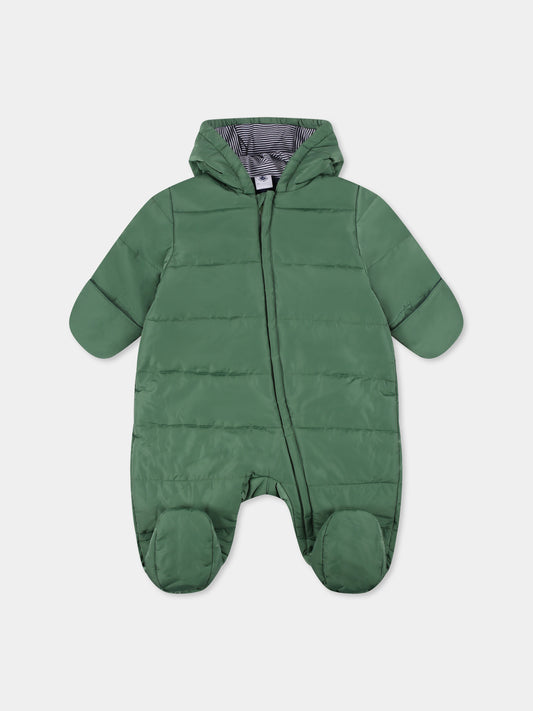Piumino verde per neonato con logo,Petit Bateau,A0B41 02