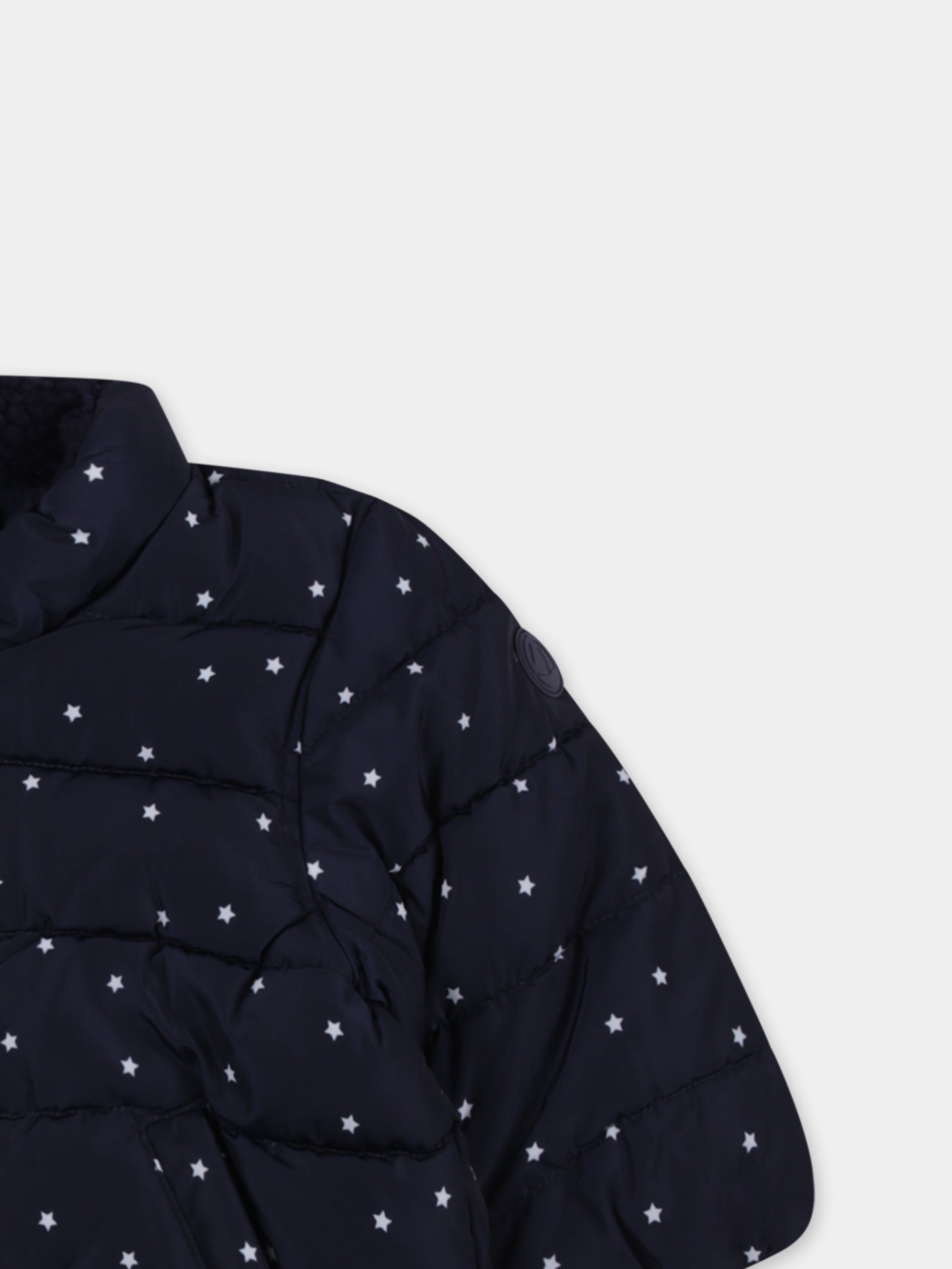 Piumino blu per neonati con stelle all over,Petit Bateau,A0B45 01