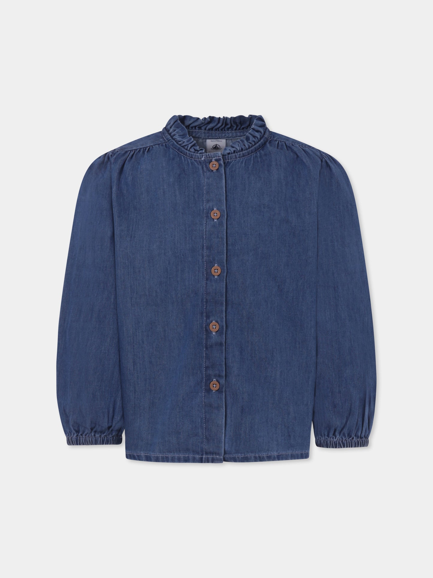 Camicia celeste per bambina,Petit Bateau,A0B6C 01