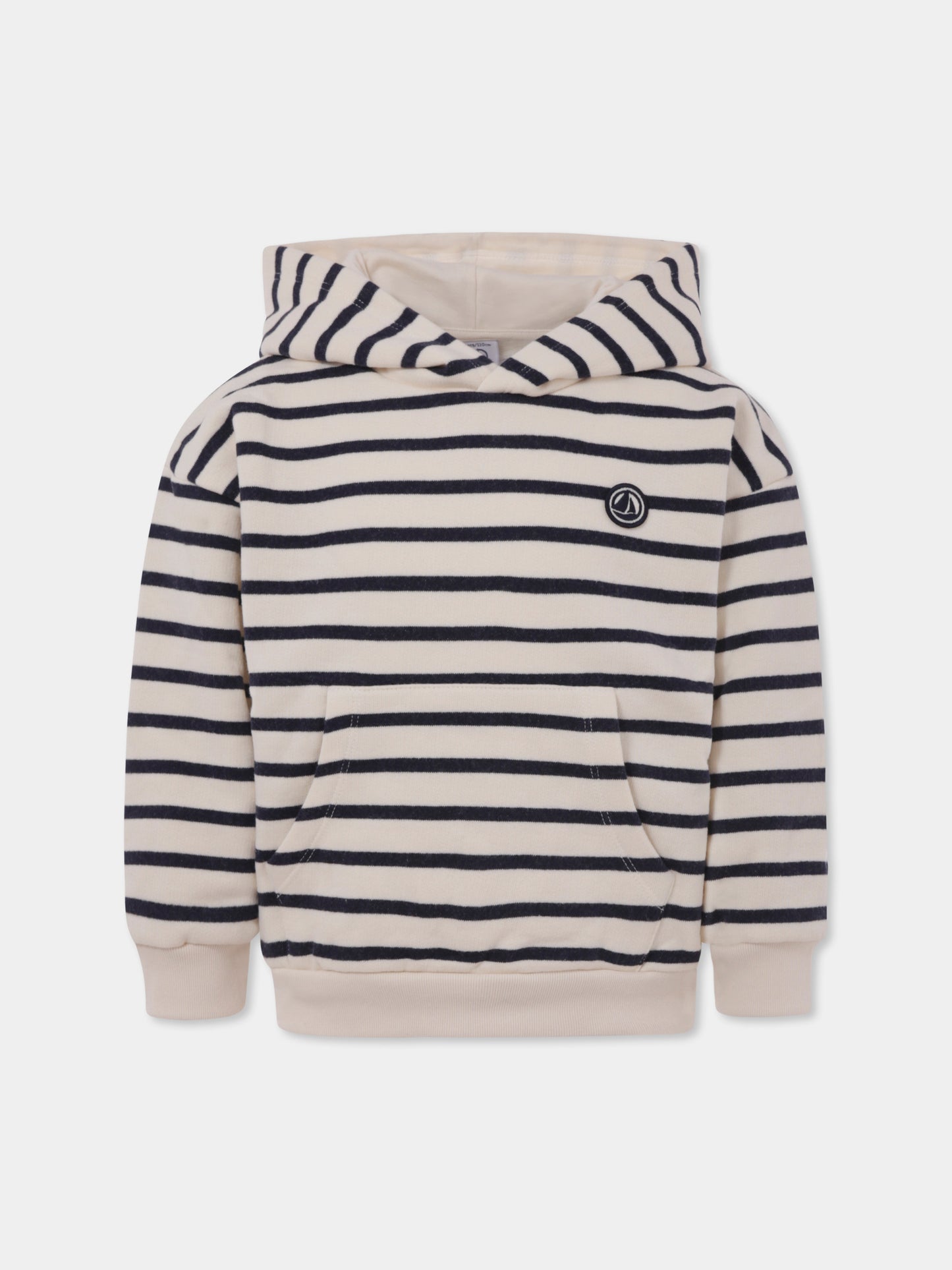 Felpa avorio per bambino con logo,Petit Bateau,A0BA1 01