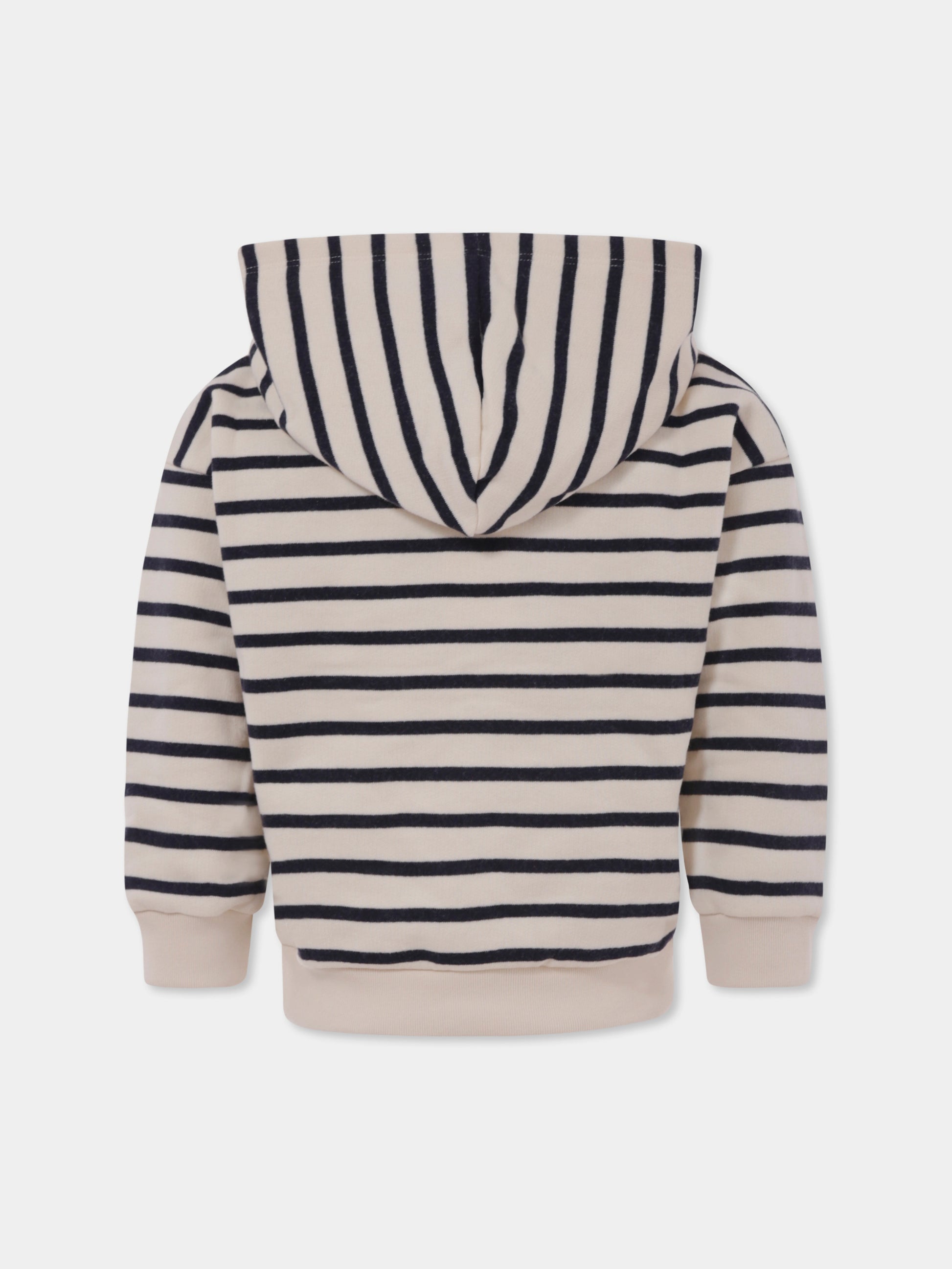 Felpa avorio per bambino con logo,Petit Bateau,A0BA1 01
