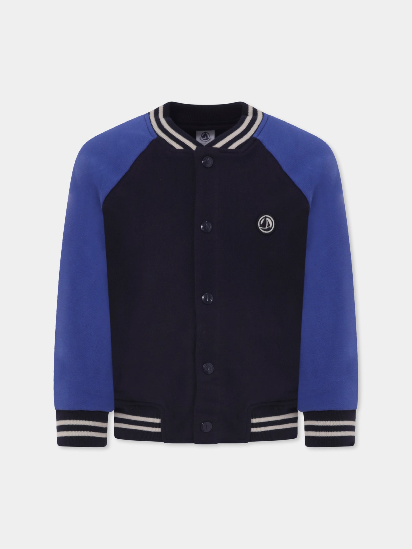 Bomber blu per bambino con logo,Petit Bateau,A0BIQ 01