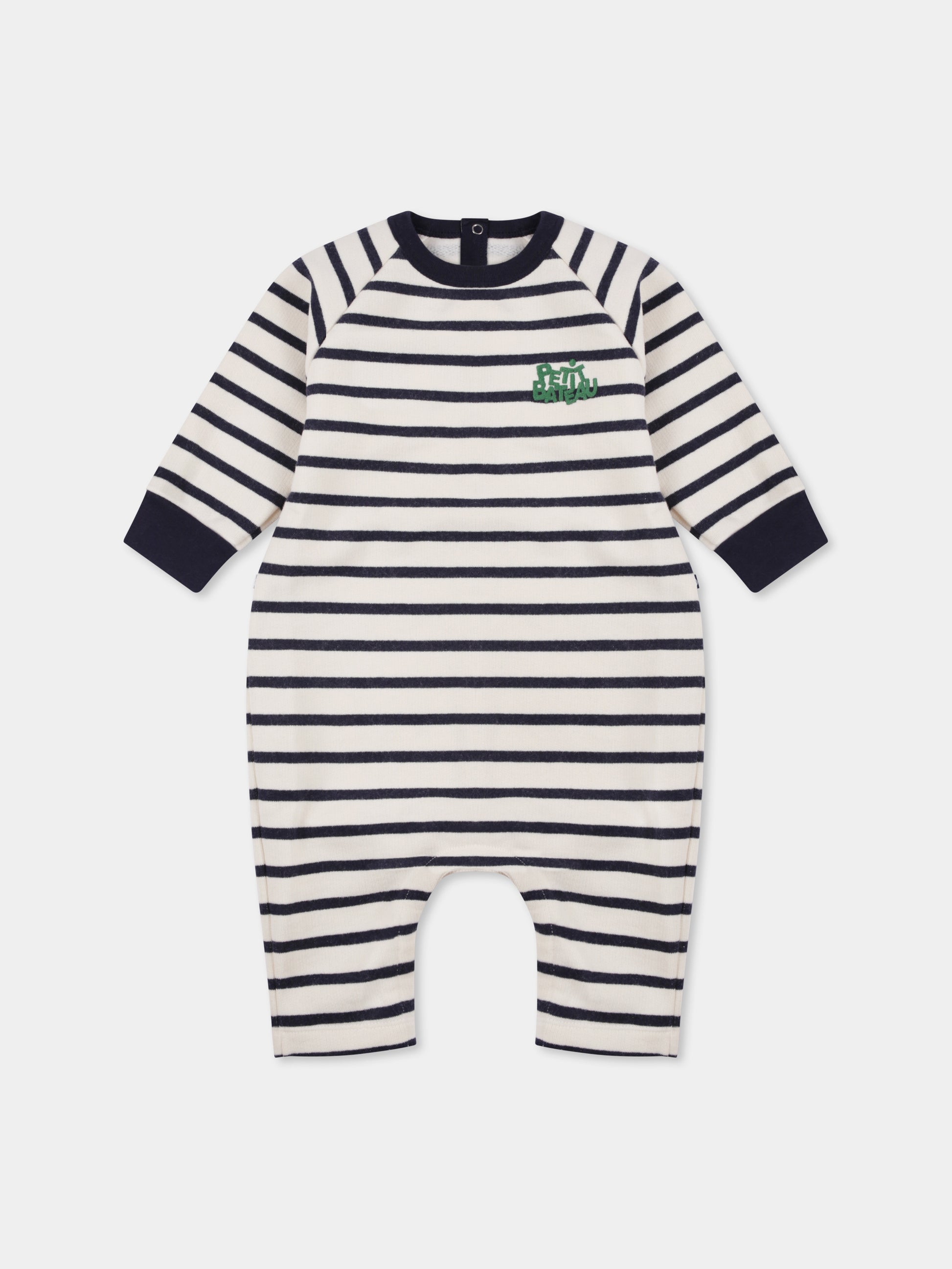 Tutina avorio per neonato con logo,Petit Bateau,A0BKX 01