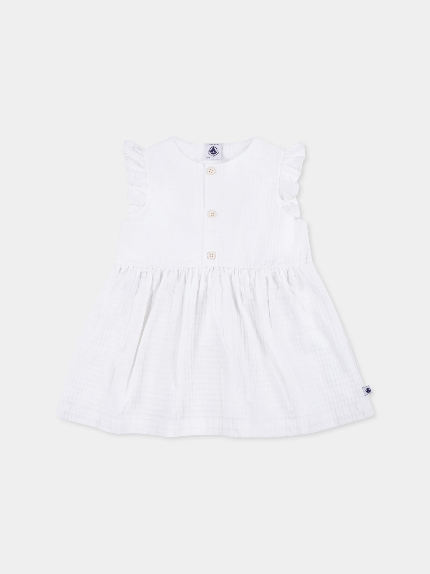 Vestito bianco per neonata,Petit Bateau,A09N4 01