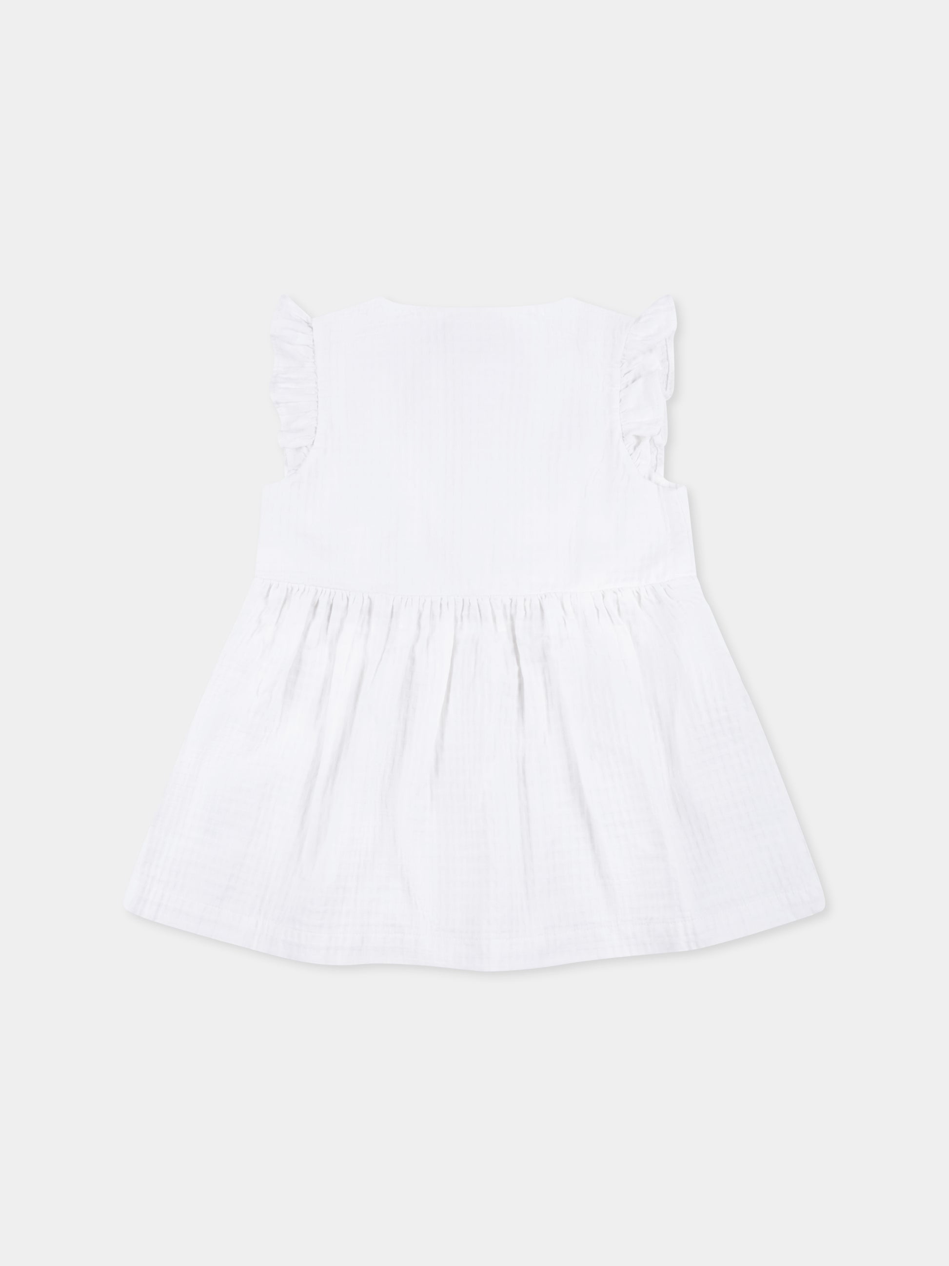 Vestito bianco per neonata,Petit Bateau,A09N4 01