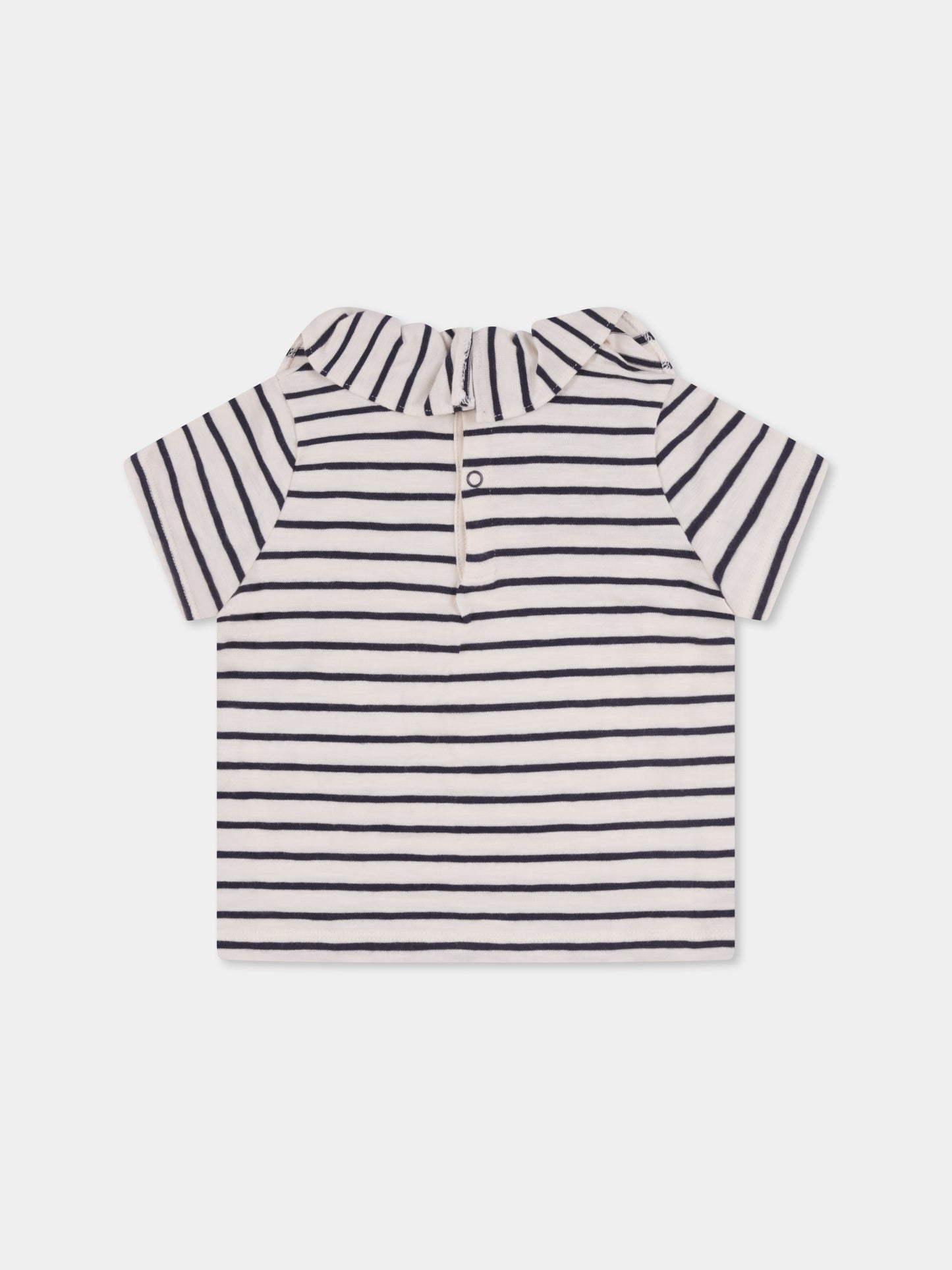 T-shirt avorio per neonata con logo,Petit Bateau,A09ZO 01