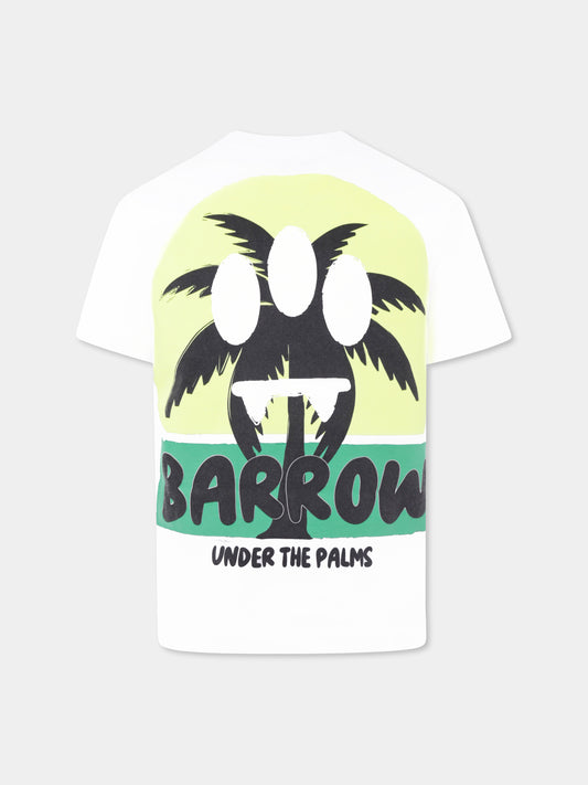 T-shirt bianca per bambini con smile e palma