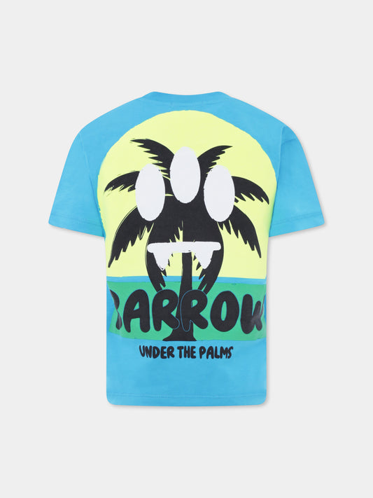 T-shirt azzurra per bambini con smile e palma