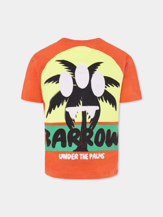 T-shirt arancione per bambini con smile e palma