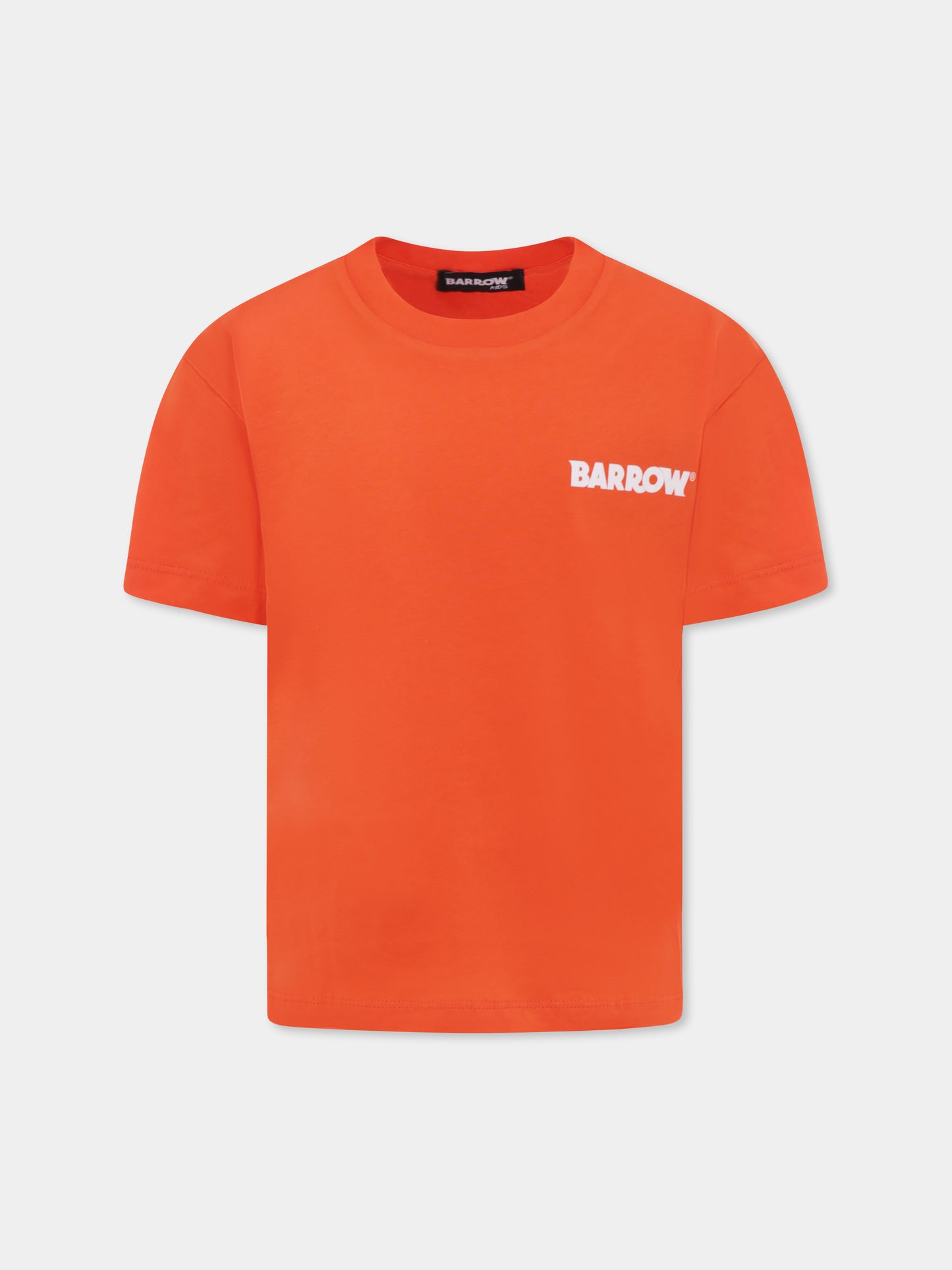 T-shirt arancione per bambini con smile e palma