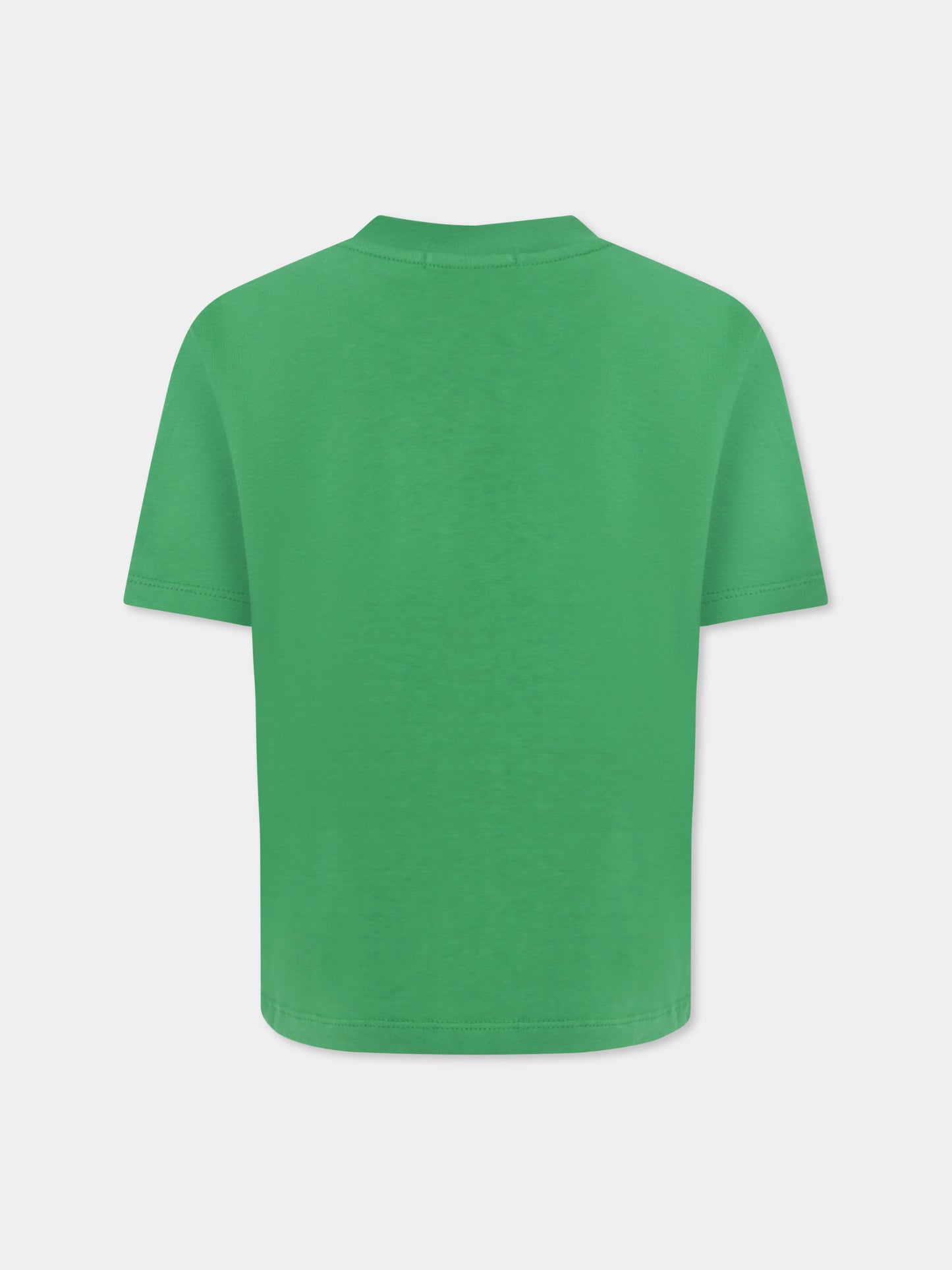 T-shirt verde per bambini con smile e orsi