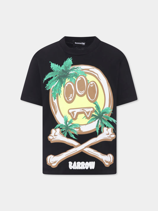 T-shirt nera per bambini con smile