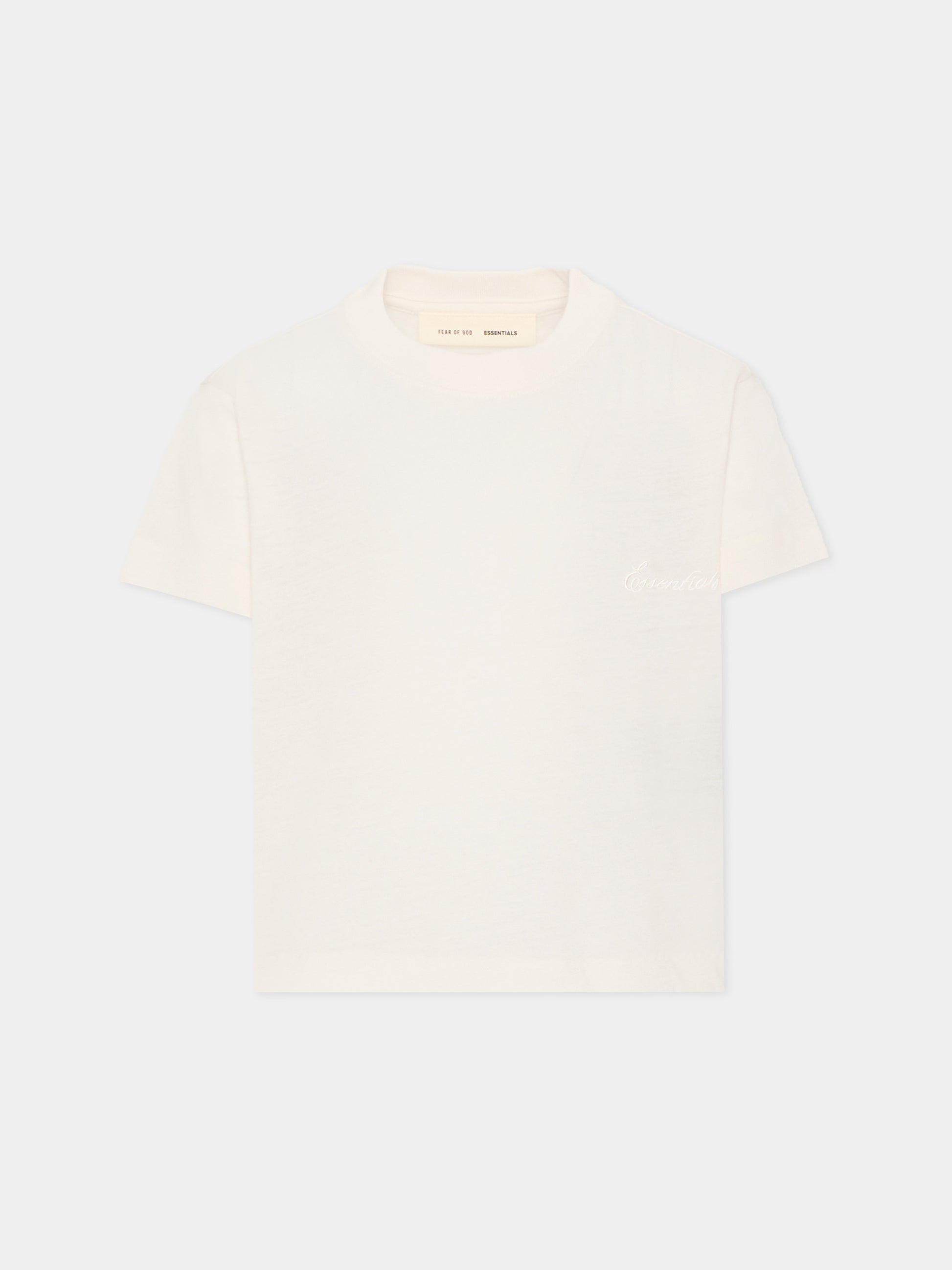 T-shirt avorio per bambini con logo ricamato,Fear Of God Essentials,785HO251462K IVORY